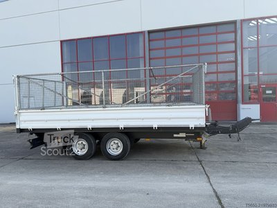 Dreiseitenkipper Anhänger  TK  Tandemkipper- Tieflader, Gitteraufsatz, Wenig Benutzt gebraucht