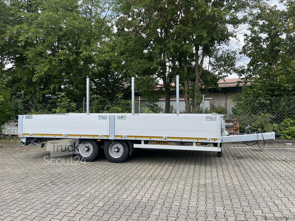 Trailer s otevřeným pavoukem Möslein THT 11- G 7,2 Tandem- Pritschenanhänger- Tieflader nový