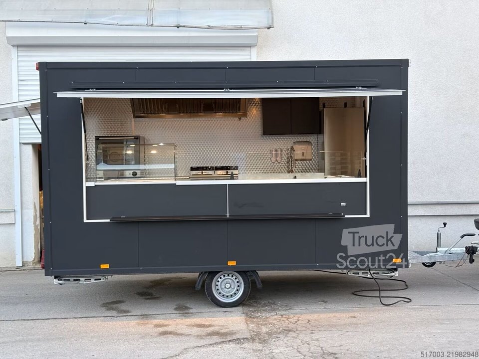 Obchodní přívěs, SOFORT VERFUL! Barbecue vozík, snack trailer, BBQ vozík, SOFORT COMPLETE! nový