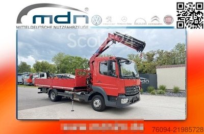 Pritschewagen MERCEDES-BENZ Atego 818 Pritsche KRAN gripper 10m FUNK AHK použitý