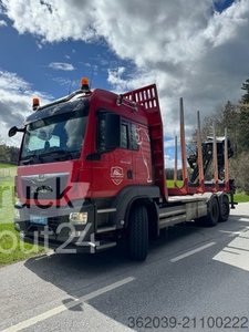 Holztransporter LKW MAN TGX 33.500 4X6 HOLZ KRAN ANHÄNGER gebraucht