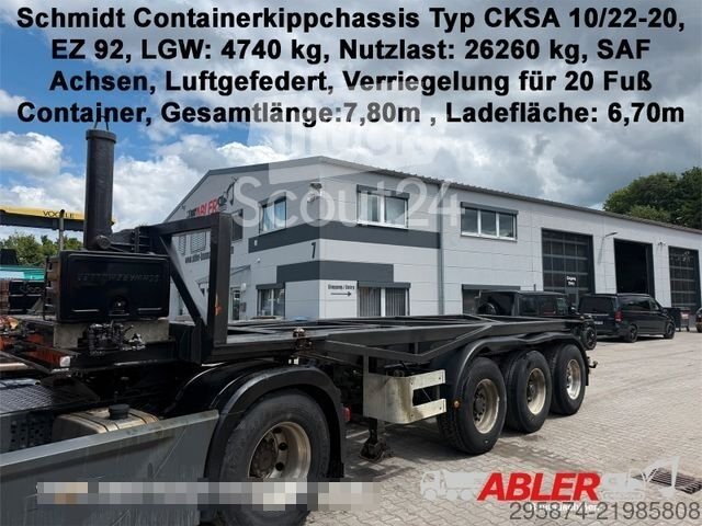 Auflieger SCHMIDT Containerkippchassis Typ CKSA 10/22-20 gebraucht