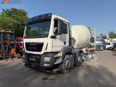 Бетонний змішувач вантажівка MAN TGS 35.460 9 м Стеттер 8x4 лист Німецький автомобіль використовується