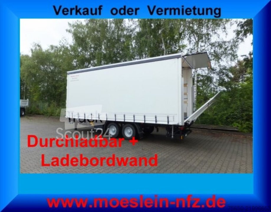 Trailer with Pritsche & Plane Möslein TPS 11 DL 7,30 new tarpaulin trailer, loading lintel + rechargeable