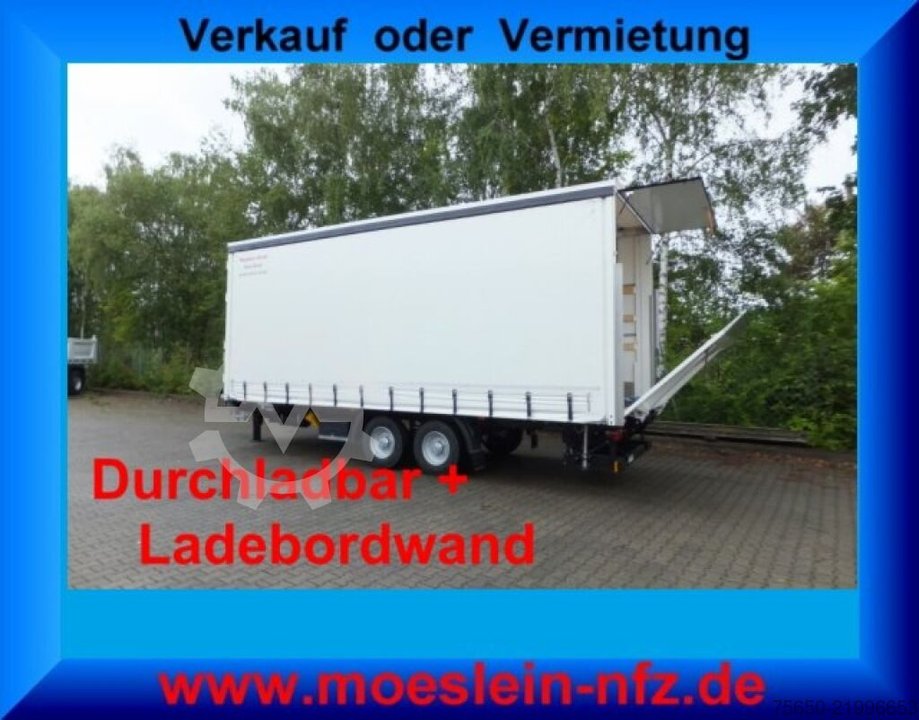 Möslein TPS 11 DL 7,30 new tarpaulin trailer, loading port + loading bar