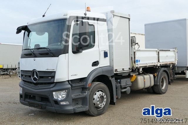 3 боковых самосвала MERCEDES-BENZ 2030 L Antos 4x2, кран, генератор, самолет, гидроузел