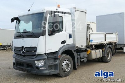 3 боковых самосвала MERCEDES-BENZ 2030 L Antos 4x2, кран, генератор, самолет, гидроузел