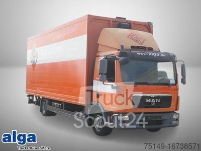 грузовик с конструкцией для напитков MAN 12.220 TGL BL, Wingliner, LBW, климат, 7200 мм