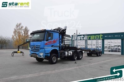 Автомобільний вантажний автомобіль MERCEDES-BENZ Arocs 3653 6x6 Penz Дерев'яний кран + смола використовується