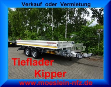 Tilting trailer Möslein TTD 13 White 13 t Tandem 3- Side Tilt Deep Loader-- New vehicle -- new