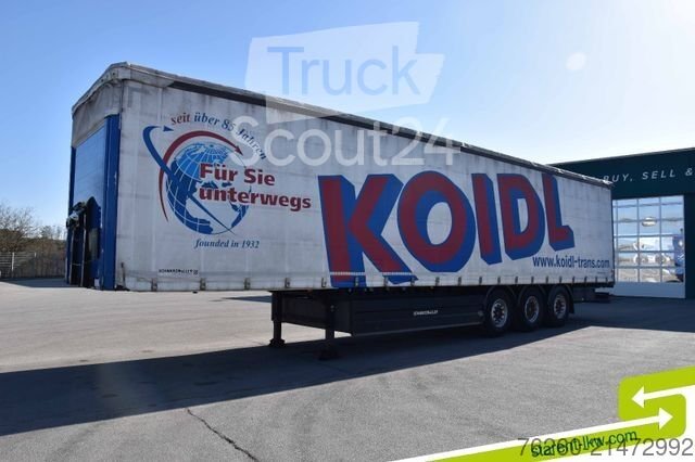 Semi-trailers with Pritsche & Plane SCHWARZMÜLLER light pallet box SAF axles E-wheel holder used