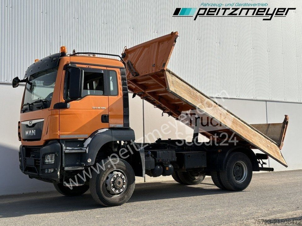 Тристоронній вантажівка MAN TGS 18,500 FAK 4x4, Meiller Bordmatik використовується
