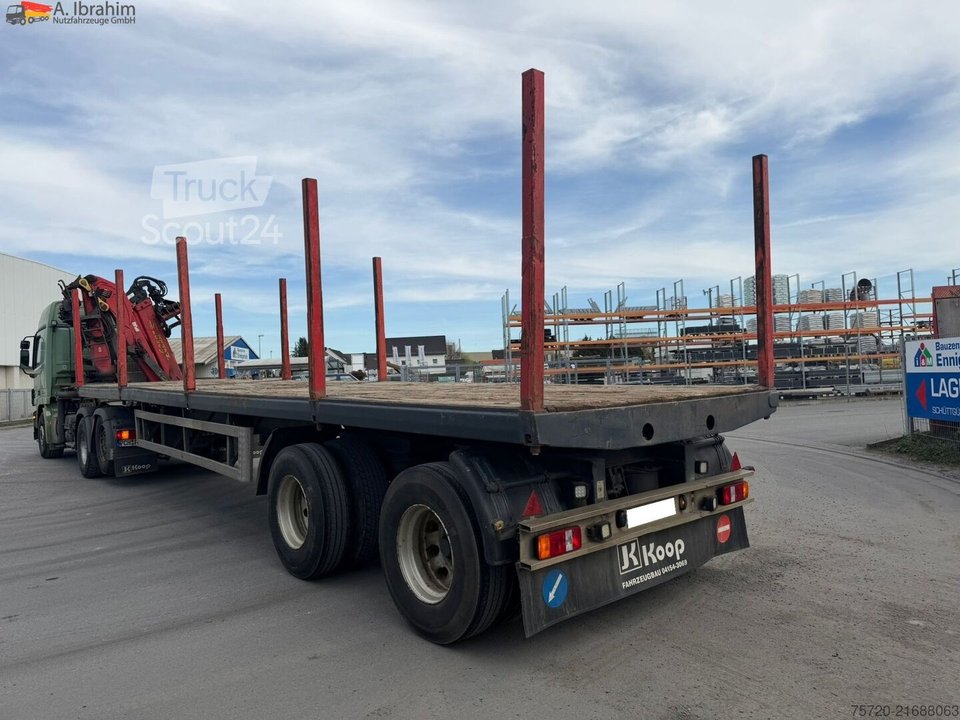 Автомобільний напівпричіп для транспортування деревини Huttner SAR-34/2L steers BPW axles також використовується в якості повного витягу