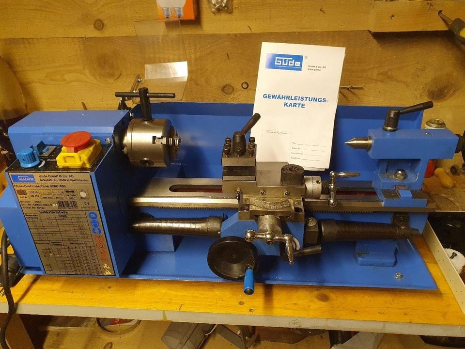 Lathe Güde GMD 400 włącznie. Trzęsienie stali i wiertarka