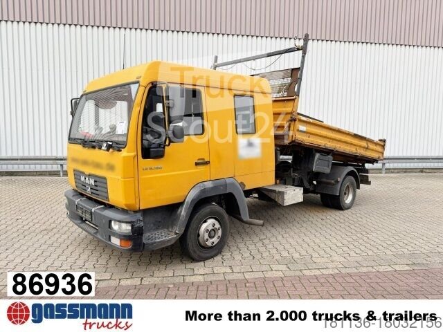 Transporter mit Kipper MAN LE 8.180 4X2 BB Doka, 2x AHK gebraucht