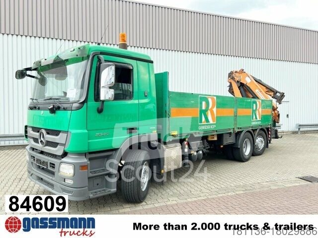 Грузовик с пауком (открытый) Mercedes-Benz Actros 2544 L 6x2, Ретардер, Рулевая ось, Задний кран