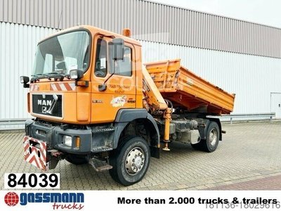 самосвал MAN 19.293 4x4 BL, зимнее сервисное оборудование, используемый кран