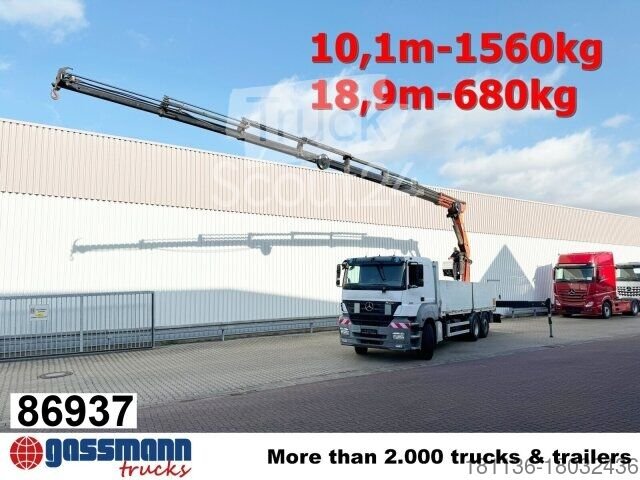 Используемый грузовик с щипцами (открытыми) Mercedes-Benz Axor 2536/43 L 6x2 с задним краном Palfinger PK 24502