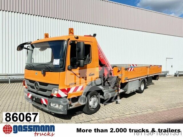 LKW mit Pritsche (offen) Mercedes-Benz Atego 1024 L 4x2 mit Kran Fassi F80A.0.21 gebraucht