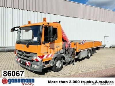 Использованы грузовики с вагоном (открытый) Mercedes-Benz Atego 1024 L 4x2 с краном Fassi F80A.0.21