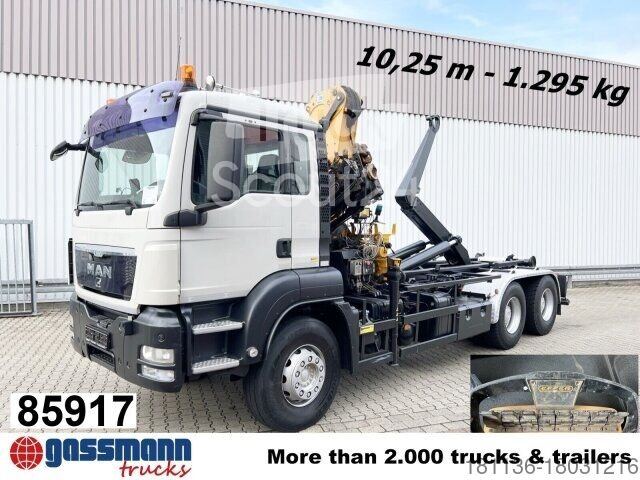 Abrollkipper MAN TGS 33.440 6X4 BL mit Kran Effer 165-3S, Funk gebraucht