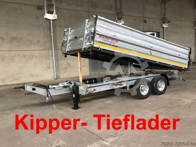 Möslein TTD11- BA Verzinkt  neuer Tandem 3- Seitenkipper Tiefladermit Bordwand- Aufsatz-- Neufahrzeug --