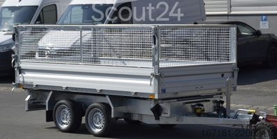 Трехсторонний прицеп HUMBAUR HTK 3000.31 со стальной сеткой, новый E-pump
