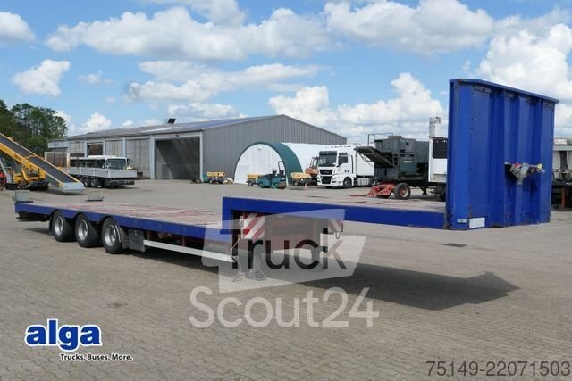 Tieflader-Sattelauflieger  M & V, 9.315mm Ladebett, Luft-Lift, SAF,29to. NL gebraucht