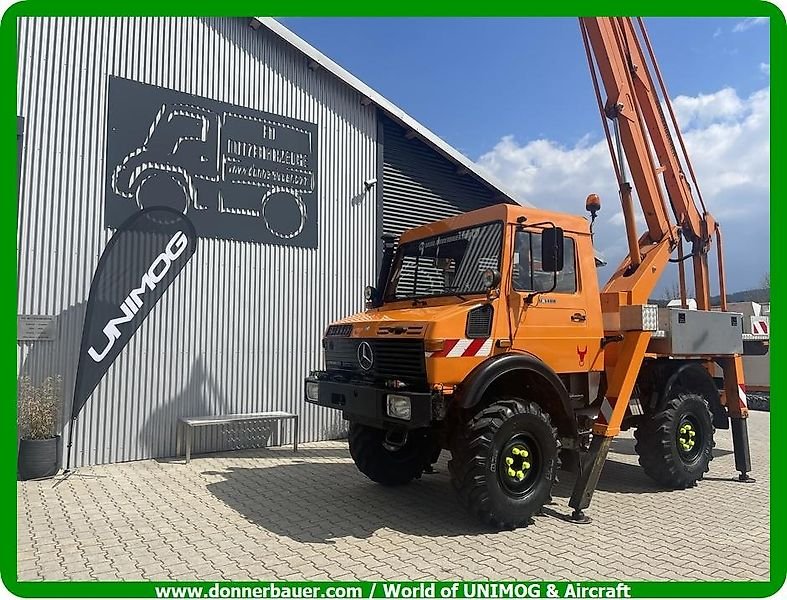 Mercedes-Benz Unimog U1400 с рабочей платформой, идеально подходит для лесного хозяйства, фотоэлектрических систем и т.д.