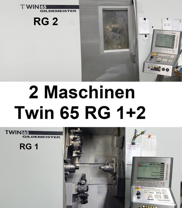 2x Gildemeister DMG Twin65RG1+2 CNC 2-spindle machining center