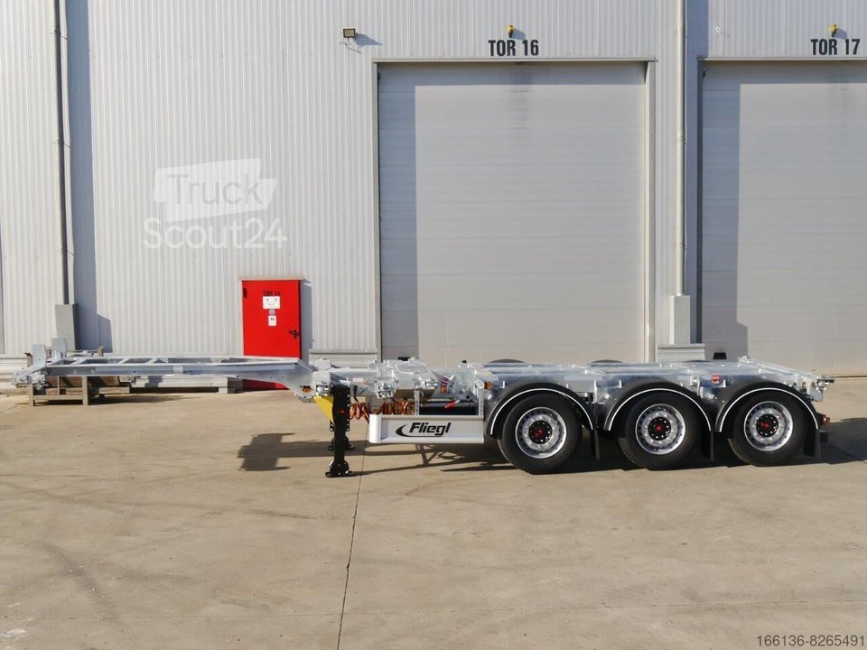 Полуприцепы Pritsche & Plane Fliegl SDS 380 Container шасси Vario V1