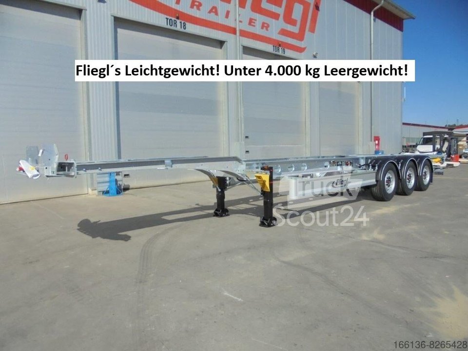 Полуприцепы Контейнер шасси Fliegl SDS 380 Gooseneck жёсткие 40 световых новинок