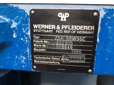 Podwójny wytłaczarka typu śrubowego COPERION WERNER + PFLEIDERE ZSK 58 W 96 E