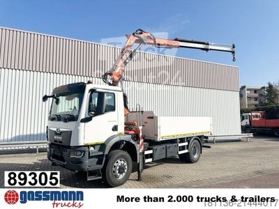 Грузовик с вагоном (открытый) MAN TGM 18.320 4x4 BB, кран Atlas AK 165.2E-A2, радиоприемник