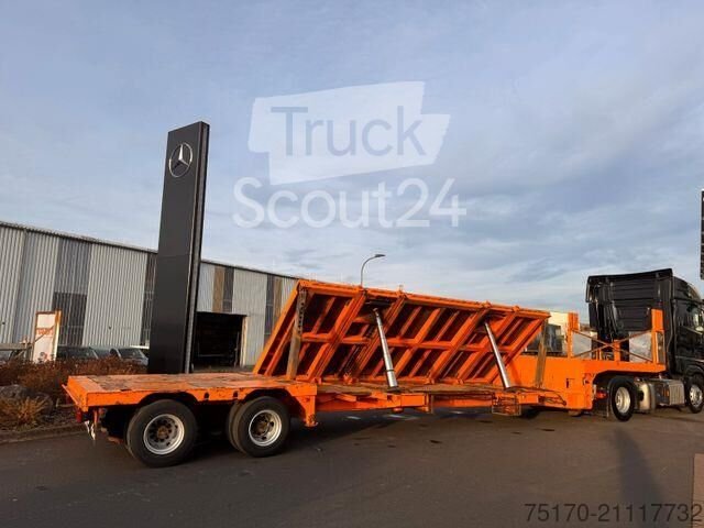 Low loader Dinkel DSAFA 36000 Sloping loader/Tieflader 2x used steering axle