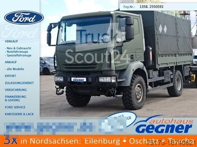 Truck with Pritsche & Plane IVECO EuroCargo 100E 22WS 2t HümS 4x4 Single Berreif used