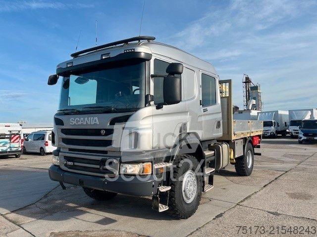 Truck with spider (open) SCANIA P320 CB 4x4 Doka AHK Climate 9 seat Aut. Stdhz. used