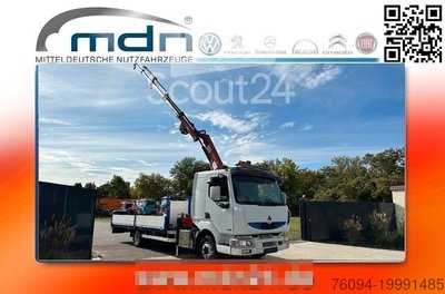 LKW mit Pritsche (offen) RENAULT Midlum DXi 220 4x2 KRAN 15m FUNK Seilwinde gebraucht