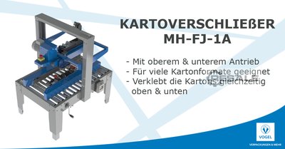 Carton closing machines VOGEL VERPACKUNGEN MH-FJ-1A