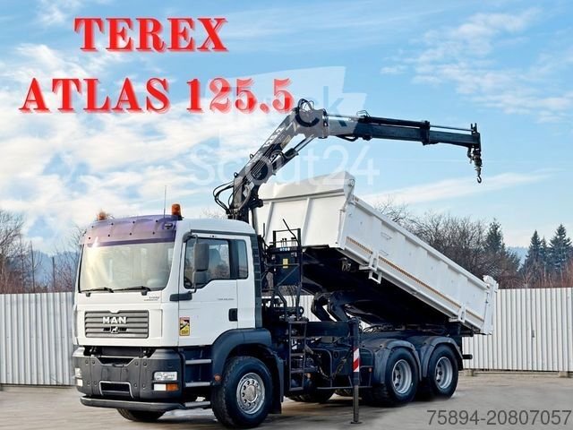 Autokran MAN TGA 26.350 * KIPPER 4,90m + TEREX ATLAS * 6x4 * gebraucht