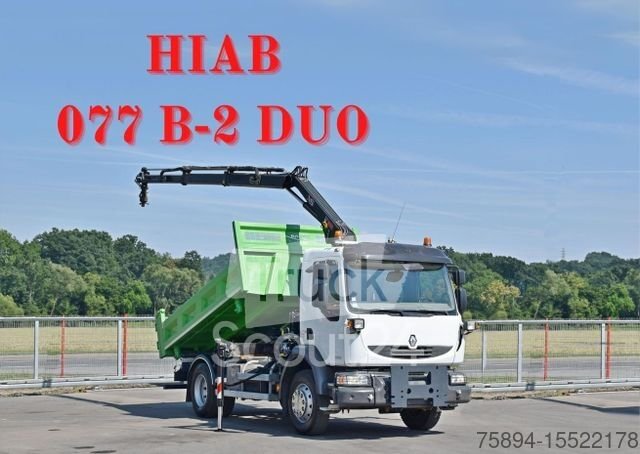 Autokran RENAULT MIDLUM 220 DXI *KIPPER 3,80m *HIAB 077 B-2 DUO gebraucht