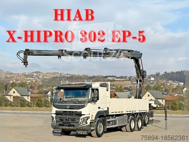 Autokran VOLVO FMX 460  HIAB X - HIPRO 302 EP - 5 + FUNK/ 8x4 gebraucht