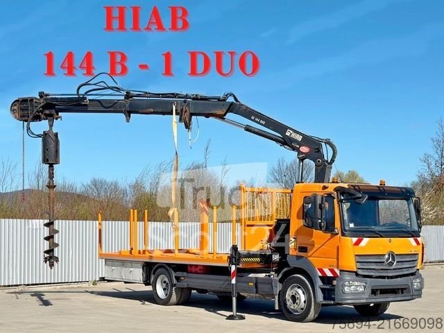 Autokran MERCEDES-BENZ ATEGO 1324 * HIAB 144 B - DUO + Bohrgerät * TOP gebraucht