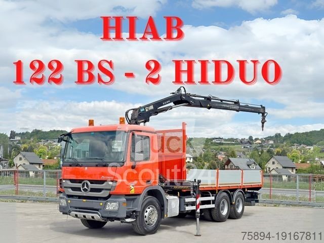 Autokran MERCEDES-BENZ ACTROS 2636*HIAB 122 BS-2 HIDUO + FUNK/6x4 * TOP gebraucht