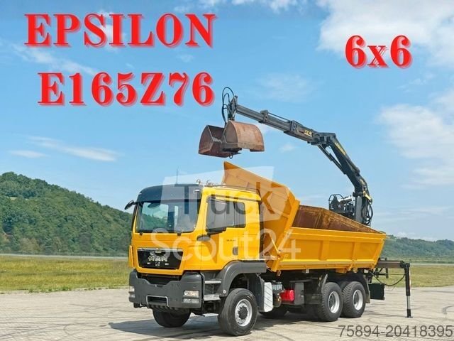 Autokran MAN TGS 33.480*KIPPER 5,10m * EPSILON E165Z76* 6x6 gebraucht
