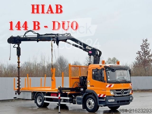 Autokran MERCEDES-BENZ ATEGO 1324 * HIAB 144 B - DUO + Bohrgerät * TOP gebraucht