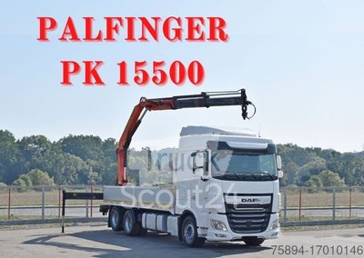 Autokran DAF XF 530 Pritsche 6,30 m + PK 15500 * TOPZUSTAND gebraucht