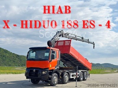Autokran RENAULT C 430 *KIPPER 6,80m* HIAB X-HIDUO 188 ES-4 * 8x4 gebraucht