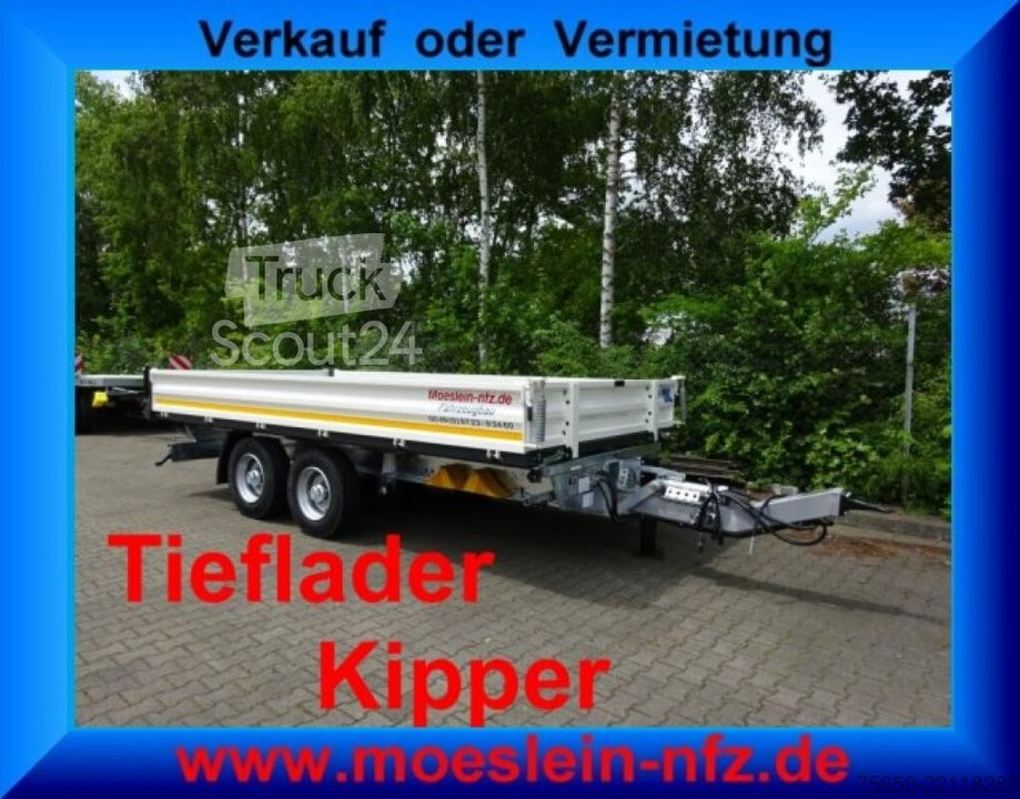 Kippanhänger Möslein TTD 13 Weiß  13 t Tandem 3- Seitenkipper Tieflader-- Neufahrzeug -- neu