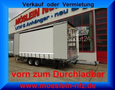 Anhänger mit Pritsche & Plane Möslein TPW 105 D Schwebheim  Tandem- Planenanhänger Durchladen neu